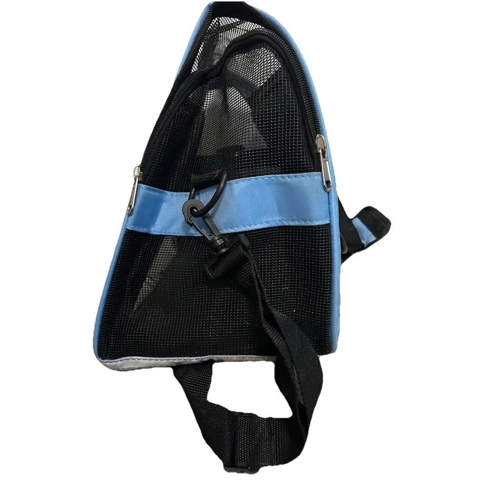 Pet Carrier Smal Dog/Cat Purse Tote Handbag Carry Bag ~ FURBABY BLUE ~ Used PB3